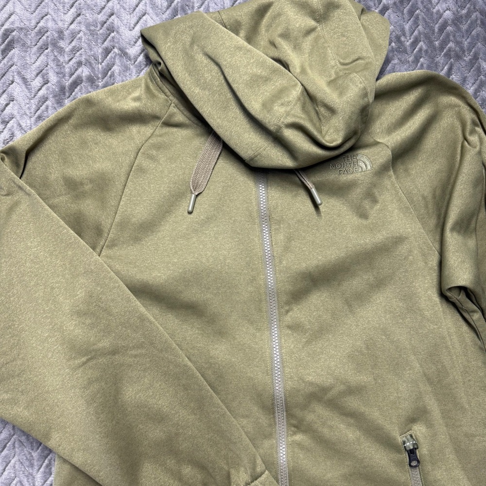 The North Face Full Zip Hoodie M Green Fleece Lined Hooded Jacket (2098) - Picture 3 of 15